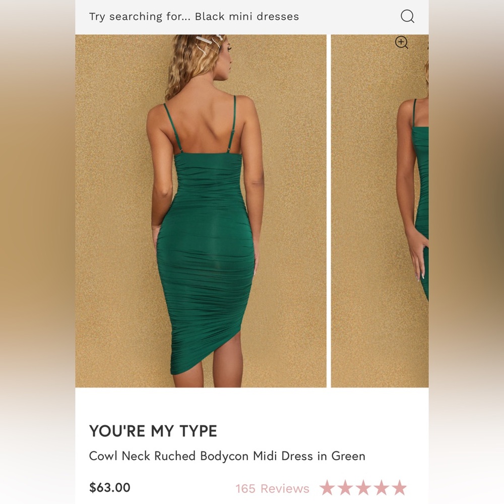 Oh Polly Your my Type Emerald Green Ruched Dress NWT Size 0